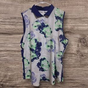 Lady Hagen Floral Sleeveless Golf Blouse XL